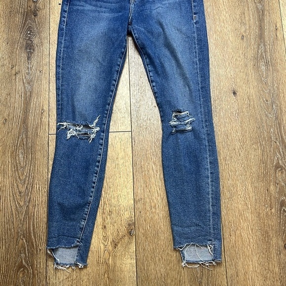 FRAME Le Skinny de Jeanne Distressed Jeans in Blackett Lane Size 28 - Picture 6 of 9